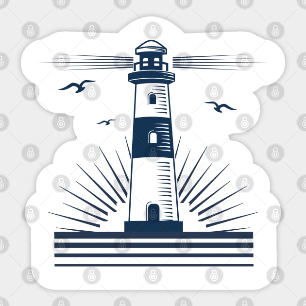 lighthouse by the sea Sticker by Bianka